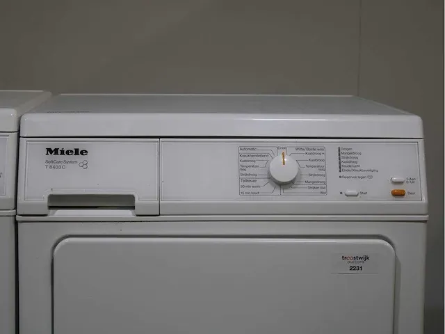 Miele w 3205 softcare system wasmachine & miele t 8403 c softcare system droger - afbeelding 6 van  8