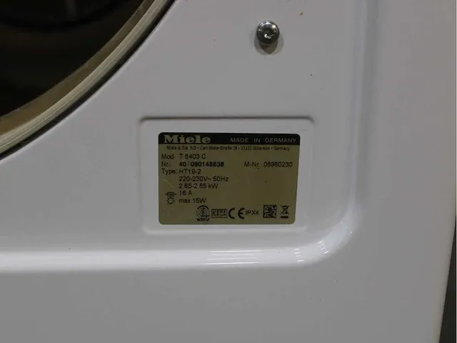Miele w 3205 softcare system wasmachine & miele t 8403 c softcare system droger - afbeelding 8 van  8