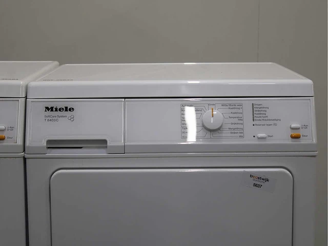 Miele w 3205 softcare system wasmachine & miele t 8403 c softcare system wasdroger - afbeelding 6 van  8