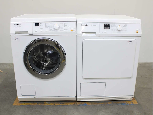 Miele w 3205 softcare system wasmachine & miele t classic wasdroger - afbeelding 1 van  7