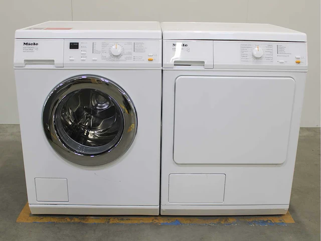 Miele w 3241 plus softtronic wasmachine & miele t 8813 c edition 111 wasdroger - afbeelding 1 van  8