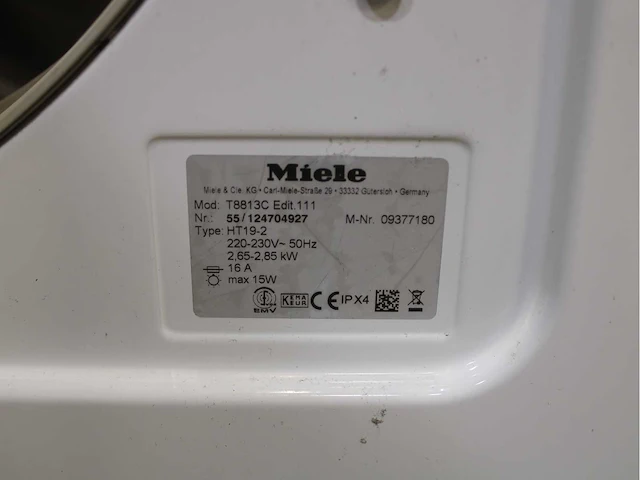 Miele w 3241 plus softtronic wasmachine & miele t 8813 c edition 111 wasdroger - afbeelding 8 van  8
