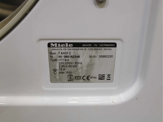 Miele w 3241 softcare system wasmachine & miele t 8403 c softcare system wasdroger - afbeelding 8 van  8