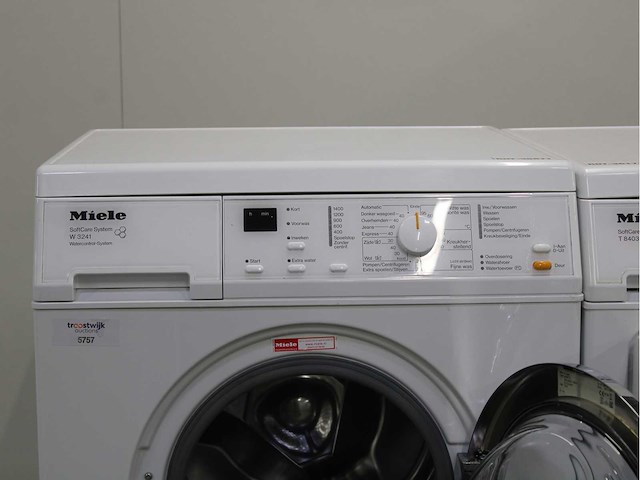 Miele w 3241 softcare system wasmachine & miele t 8403 c softcare system wasdroger - afbeelding 3 van  8