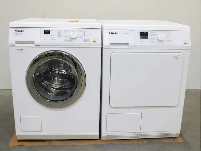 Miele w 3241 softcare system wasmachine & miele t classic droger - afbeelding 1 van  8