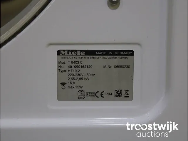 Miele w 3365 softcare system wasmachine & miele t 8403 c softcare system droger - afbeelding 8 van  8