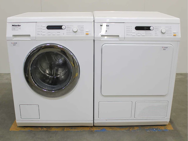 Miele w 3365 softcare system wasmachine & miele t 8827 wp softcare system ecocomfort wasdroger - afbeelding 1 van  8
