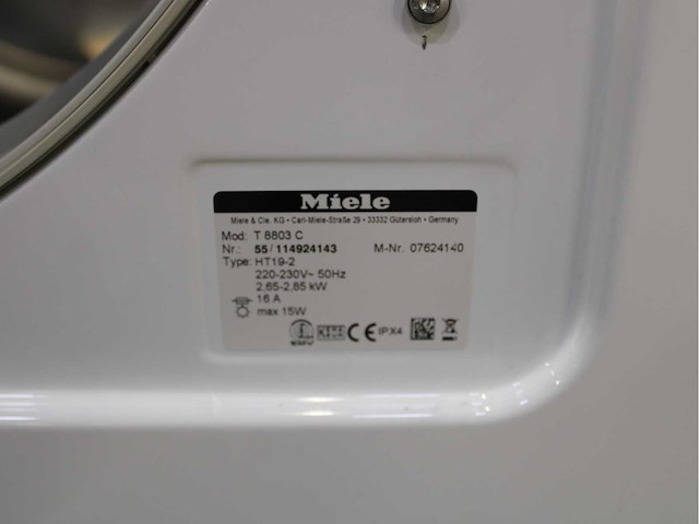 Miele w 3371 edition 111 wasmachine & miele t 8803 c softcare system wasdroger - afbeelding 8 van  8
