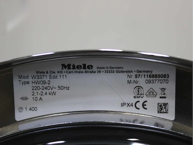 Miele w 3371 edition 111 wasmachines - afbeelding 4 van  6