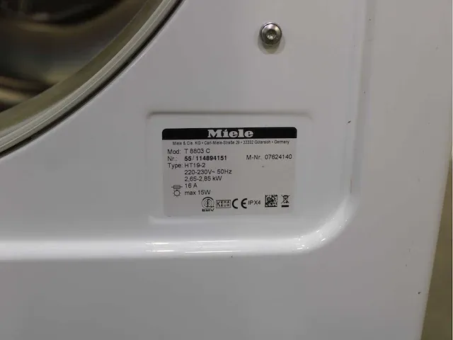 Miele w 3523 softcare system wasmachine & miele t 8803 c softcare system droger - afbeelding 8 van  8