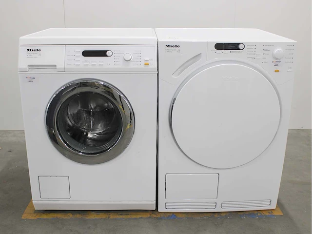 Miele w 3821 softcare system wasmachine & miele t 7744 c softcare system wasdroger - afbeelding 1 van  8