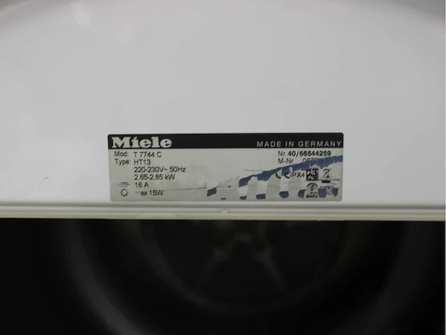 Miele w 3821 softcare system wasmachine & miele t 7744 c softcare system wasdroger - afbeelding 8 van  8