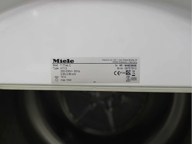 Miele w 3821 softcare system wasmachine & miele t 7744 c softcare system wasdroger - afbeelding 8 van  8