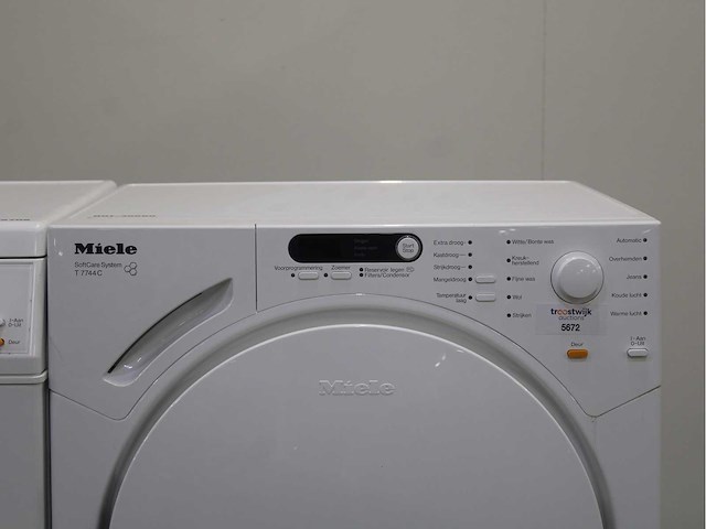 Miele w 3821 softcare system wasmachine & miele t 7744 c softcare system wasdroger - afbeelding 6 van  8