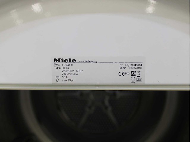 Miele w 3821 softcare system wasmachine & miele t 7744 c softcare system wasdroger - afbeelding 8 van  8