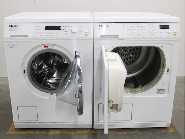 Miele w 3821 softcare system wasmachine & miele t 8633 c softcare system wasdroger - afbeelding 1 van  7