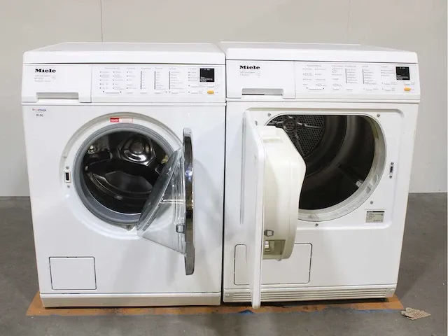 Miele w 3833 softcare system wasmachine & miele t 8433 c softcare system droger - afbeelding 2 van  8