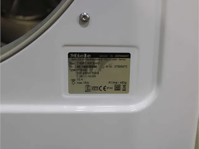 Miele w 3933 softcare system wasmachine & miele t 8937 wp softcare system ecocomfort droger - afbeelding 8 van  8