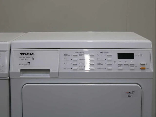Miele w 3933 softcare system wasmachine & miele t 8937 wp softcare system ecocomfort wasdroger - afbeelding 6 van  8