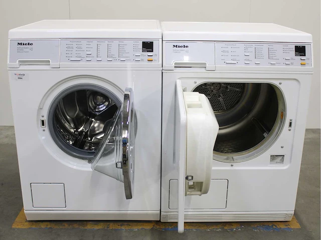 Miele w 5445 softcare system wasmachine & miele t 8463 c softcare system wasdroger - afbeelding 1 van  7