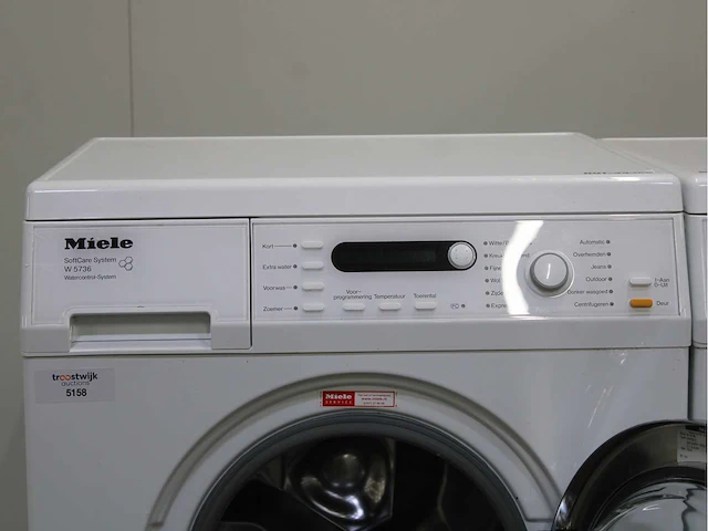 Miele w 5736 softcare system wasmachine & miele t 8827 wp softcare system ecocomfort wasdroger - afbeelding 3 van  8