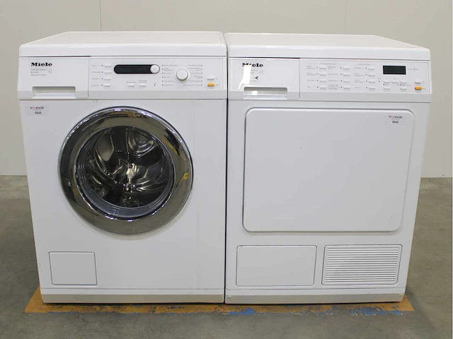 Miele w 5741 softcare system wasmachine & miele t 8937 wp softcare system ecocomfort wasdroger - afbeelding 1 van  8
