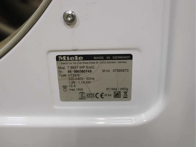 Miele w 5741 softcare system wasmachine & miele t 8937 wp softcare system ecocomfort wasdroger - afbeelding 8 van  8