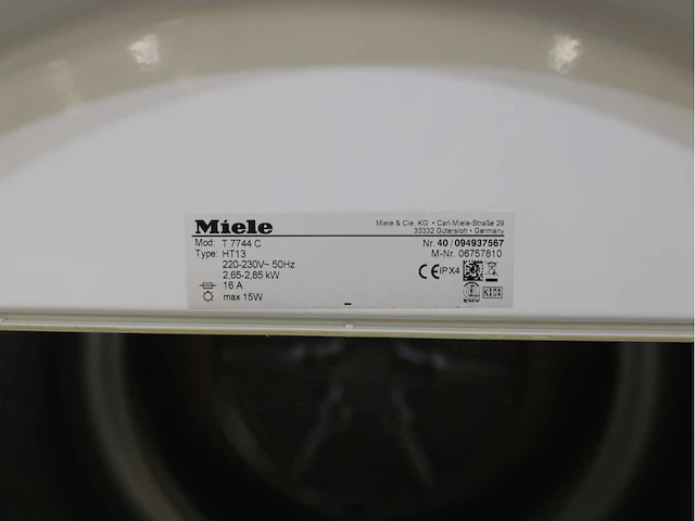 Miele w 5821 softcare system wasmachine & miele t 7744 c softcare system wasdroger - afbeelding 8 van  8