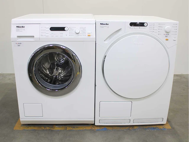 Miele w 5821 softcare system wasmachine & miele t 7744 c softcare system wasdroger - afbeelding 1 van  8