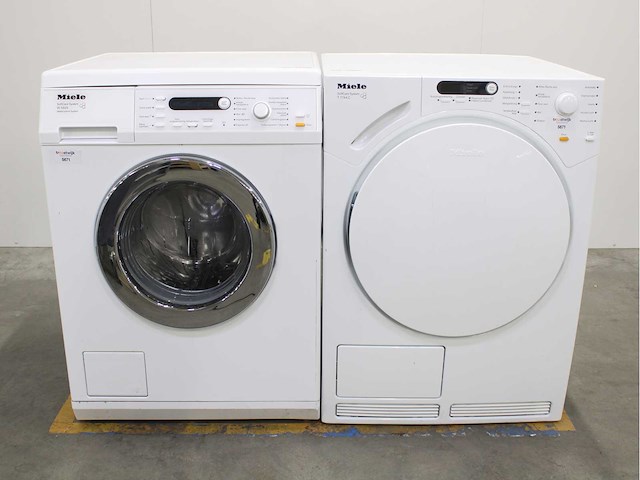 Miele w 5825 softcare system wasmachine & miele t 7744 c softcare system wasdroger - afbeelding 1 van  8