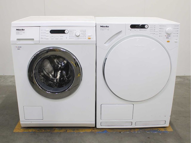 Miele w 5825 softcare system wasmachine & miele t 7748 c softcare system wasdroger - afbeelding 1 van  8