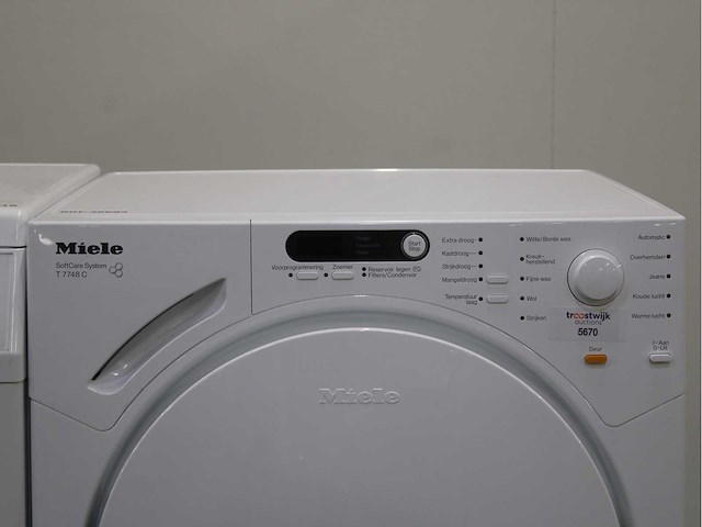 Miele w 5825 softcare system wasmachine & miele t 7748 c softcare system wasdroger - afbeelding 6 van  8