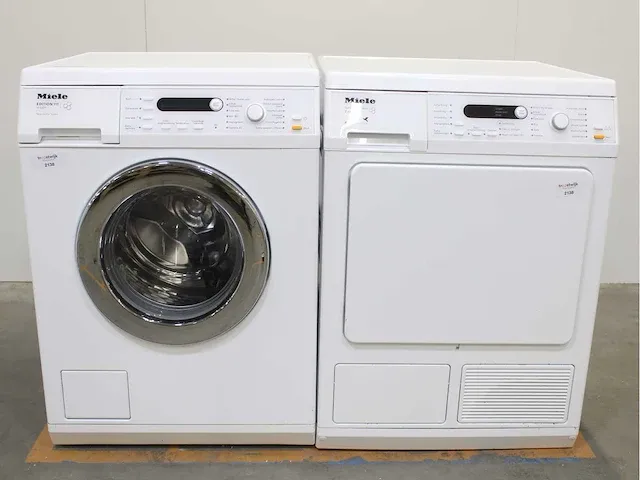 Miele w 5825 softcare system wasmachine & miele t 8827 wp softcare system ecocomfort droger - afbeelding 1 van  8