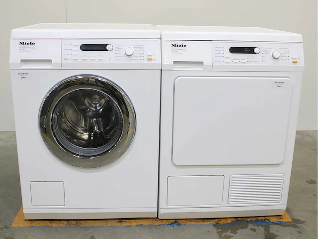 Miele w 5825 softtronic wasmachines & miele t 8827 wp softcare system ecocomfort wasdrogers - afbeelding 1 van  8
