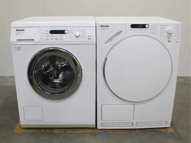 Miele w 5843 softcare system wasmachine & miele t 7744 c softcare system wasdroger - afbeelding 1 van  8
