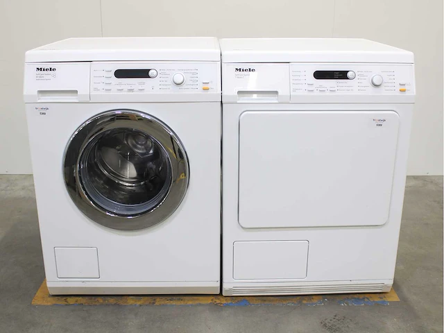 Miele w 5843 softcare system wasmachine & miele t 8841 c softcare system wasdroger - afbeelding 1 van  8