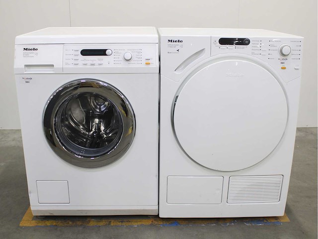 Miele w 5844 softcare system wasmachine & miele t 7950 wp ecocomfort wasdroger - afbeelding 1 van  8
