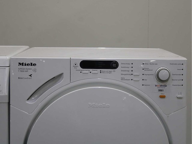 Miele w 5844 softcare system wasmachine & miele t 7950 wp ecocomfort wasdroger - afbeelding 6 van  8