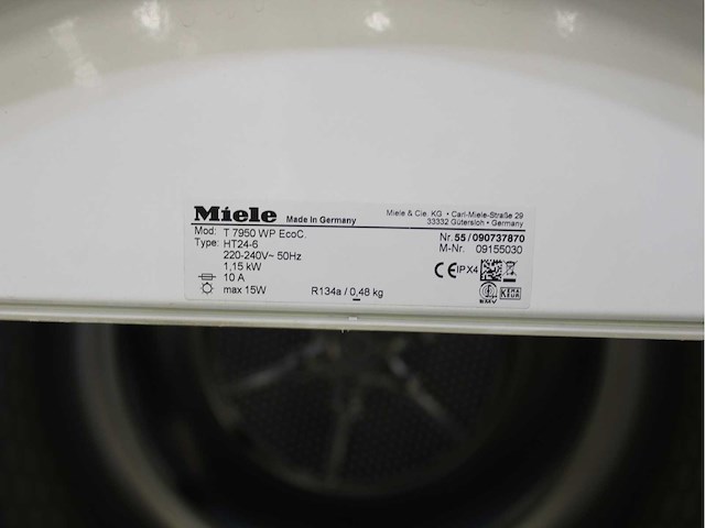 Miele w 5844 softcare system wasmachine & miele t 7950 wp ecocomfort wasdroger - afbeelding 8 van  8