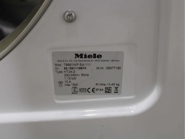 Miele w 5844 softcare system wasmachine & miele t 8861 wp edition 111 wasdroger - afbeelding 8 van  8