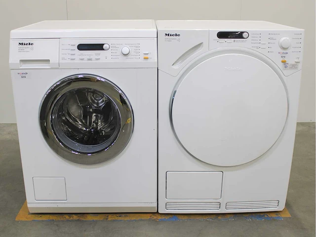 Miele w 5846 softcare system wasmachine & miele t 7744 c softcare system wasdroger - afbeelding 1 van  8