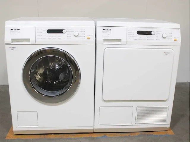 Miele w 5847 softcare system wasmachine & miele t 8827 wp softcare system ecocomfort droger - afbeelding 1 van  8