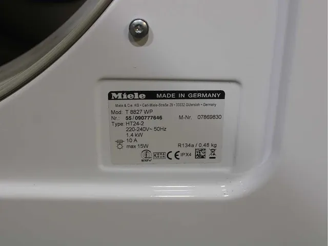Miele w 5847 softcare system wasmachine & miele t 8827 wp softcare system ecocomfort droger - afbeelding 8 van  8