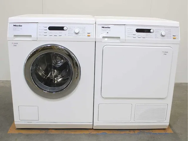 Miele w 5847 softcare system wasmachine & miele t 8847 wp softcare system ecocomfort droger - afbeelding 1 van  7