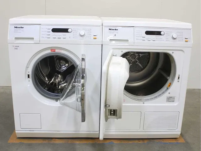 Miele w 5847 softcare system wasmachine & miele t 8847 wp softcare system ecocomfort droger - afbeelding 2 van  7