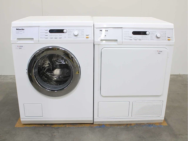 Miele w 5847 softcare system wasmachine & miele t 8847 wp softcare system ecocomfort wasdroger - afbeelding 1 van  8