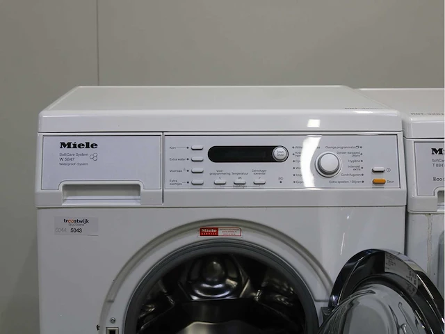 Miele w 5847 softcare system wasmachine & miele t 8847 wp softcare system ecocomfort wasdroger - afbeelding 3 van  8