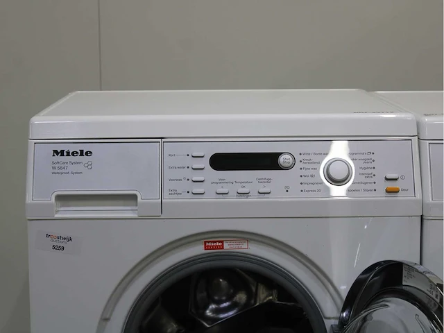 Miele w 5847 softcare system wasmachine & miele t 8847 wp softcare system ecocomfort wasdroger - afbeelding 3 van  8