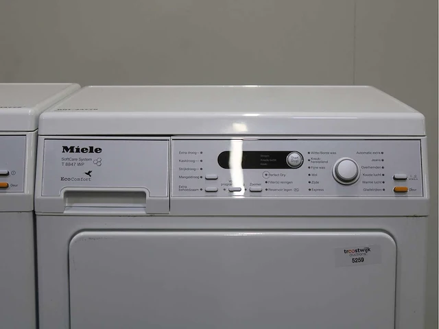 Miele w 5847 softcare system wasmachine & miele t 8847 wp softcare system ecocomfort wasdroger - afbeelding 6 van  8