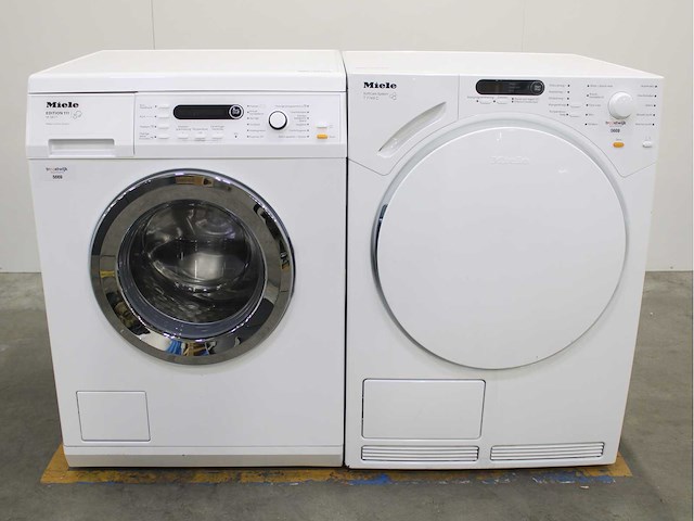 Miele w 5873 edition 111 wasmachine & miele t 7744 c softcare system wasdroger - afbeelding 1 van  8